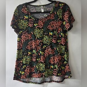 LuLaRoe Multicolor Floral Short Sleeve Tee